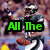 Animated sequence showing a character with red lips and white teeth, transitioning from a background with green text reading 'All The Way To' to 'Hall of Fame!' in the same style.