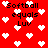 Red background with white pixelated hearts and black text reading "Softball equals Luv" in four repeated sections.