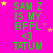 A bright pink background displays repeated green text reading "SAM Z IS MY BFFL" with gray "<3" and green "TATUM" below, surrounded by yellow and pink stars.