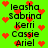 Green background with red pixelated hearts and repeated names in black text.