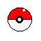 Six pixelated red-and-white spherical icons arranged in two , each showing a different state of the central black circular button and side switch