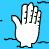 Animated contact sheet showing multiple frames of a white hand icon with green accents, yellow running stick figure, and text elements on blue background.