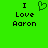 Green background with black pixelated text reading "I Love Aaron" and a green heart symbol above the word "Love", displayed in two identical side-by-side