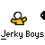 Pixelated yellow figure with white head holding black microphone, displaying multiple speech bubble states and arm positions against gray background.