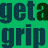 A 4x4 contact sheet of a pixelated animated icon featuring repeated text patterns in dark blue and cyan on a green background with gray transparency at the bottom.