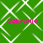 Green background with white diamond lattice pattern and four pink 'Gabrielle' text instances.