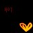 Pixelated heart-shaped icon with 'HOT' text in four color variations against black background.