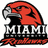 A pixelated graphic featuring a red bird head, 'MIAMI' text with flame accents, and multiple red-and-white text blocks on white and gray backgrounds.