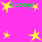 A bright pink background features yellow star shapes and green text reading "Gobby!" in multiple positions, with no visible animation changes across observations.
