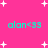 Bright pink background with scattered white star shapes and four instances of cyan text reading "alan<33" arranged in two