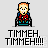 Pixel art character with orange hair and red-and-blue clothing, seated with hands clasped, displaying text below.
