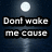 Dark blue background with three white circular lights; text reads "Dont wake me cause Im dreaming of angels on the moon" in black outlined letters.