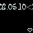 Pixelated text and heart symbols on a black background with visible animation changes.