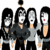 A 512x256 pixel contact sheet showing two frames of a Family Guy animated icon with four characters in the first frame and one character in the second frame, all rendered in low-resolution cartoon style with black hair, gray clothing, and white faces.