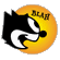 Animated circular icon with yellow-orange gradient background showing a black-and-white cartoon cat head in various poses and expressions.