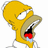 Pixelated yellow cartoon character with open mouth, red tongue, and drool, next to text reading Mmmm... donuts... *gurgle*.