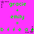Pixelated green text on bright pink background shows 'gracie + emily =' followed by repeating letter sequences with star-shaped pixel changes.