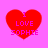 Four red heart shapes on a pink background with 'I LOVE SOPHIE' text in purple pixelated font, each heart showing slight variations in size and position.