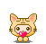 Pixel art cat character in four poses with pink hearts, holding a heart and floating among hearts against gray background.