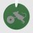Green circular icon with a small white gap at the top, featuring pixelated light gray and pinkish shapes resembling abstract flowers or leaves on its surface.