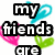 Pixelated text and heart shapes in pink, green, and cyan on white background with black outlines.