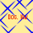 Yellow background with blue geometric patterns and red text reading "Doc. WW" in four quadrants.