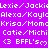 Pixelated text repeats across a bright purple background with white and gray elements, forming a dense wordwall of names and symbols.