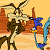 A 50x50 pixel animated contact sheet showing two frames of a Looney Tunes cartoon featuring Wile E. Coyote and the Road Runner, with green text reading "Original Icons .com" on the right side.