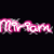 Pixelated pink text 'My-Ram' on black background with two distinct animation states showing slight horizontal shifts.
