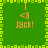 Green background with yellow square border, four identical orange text blocks reading '<8 Jack!' arranged in a