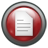 Circular red and gray icon with a white document symbol featuring horizontal lines, set against a light gray background.