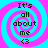 Four identical pixelated spiral patterns with cyan and magenta colors, each containing text "It's all about me <3" in black.