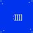 Blue background with white pixelated dots and repeated white text symbols arranged in a pattern