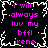 Black background with white pixelated border, pink text reading "i will always luv my bffl irene" repeated in four identical quadrants.