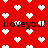 Red background with white pixelated hearts and repeated black text 'iloveyou! i loveyou!' in a pattern