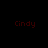 Four circular cyan gradient backgrounds with red text 'Cindy' in pixelated font, arranged in a on black