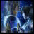 A 48x48 pixel buddy icon featuring a blue-toned anime-style character with flowing hair and dynamic motion effects, paired with "Anime IM" text on the right side of a contact sheet layout.