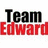 A split image with 'Team Edward' text on the left and a pixelated person wearing sunglasses on the right.