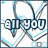 Animated sequence of text fragments forming 'all you need is Love!!!' over a patterned background with overlapping heart shapes.