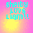 Pixelated cyan text 'shelby loves liam!!' on a pink-to-yellow gradient background with yellow circular highlights.