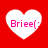 Four white heart shapes on a red background, each containing pink text reading "Brie" followed by a colon, with subtle pixel-level variations between the hearts.