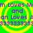 Green background with yellow concentric circles and purple text repeating 'Mm Loves Mm Loves Mm and an Loves Aan Loves A' with '33333333333333333333' below each line.