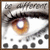 A static image of a stylized eye with brown iris and black eyelashes on a white background, surrounded by black dots.