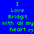 Blue background with green text reading "I Love Bridgit with all my heart" and a small heart symbol, repeated in a pattern with a gray rectangle in the bottom-right corner