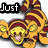 Animated tiger icon with orange and brown stripes, mouth open in a roar, positioned on a white background with 'Just' text above.