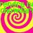 Four identical yellow and pink spiral patterns arranged in a with green text overlay repeating 'nrendra nrendra nchowdary chowdary' across the image