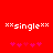 Red background with white "**single**" text flanked by asterisks and pink heart symbols below, showing animation where hearts shift position.