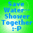 Green background with blue text reading "Save Water--Shower Together :-P" in four identical arranged in a