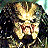 A 48x48 pixel animated buddy icon featuring a Predator alien face on the left and green text 'Original Icons .com' on a dark green background to the right, displayed as two sampled frames in a contact sheet layout.