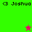 Pixelated buddy icon with 'Joshua' text and star symbols on green and pink backgrounds, transitioning between two states.